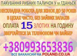 Упаковка рыбной продукции (палочки) в г. Реково Гурне (Гданьск)