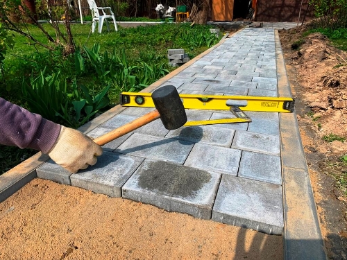 Укладка тратуарной плитки