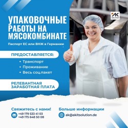 Упаковщик мясных продуктов на современном мясокомбинате