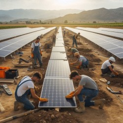 Монтаж солнечных панелей